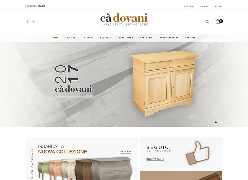 CADOVANI – Ecommerce per il design Made in Italy