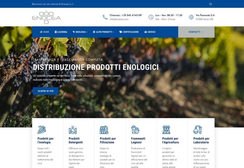 Enocea, prodotti e soluzioni per l’Enologia, online il nuovo sito